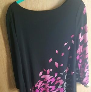 Black, grey and pink shift dress