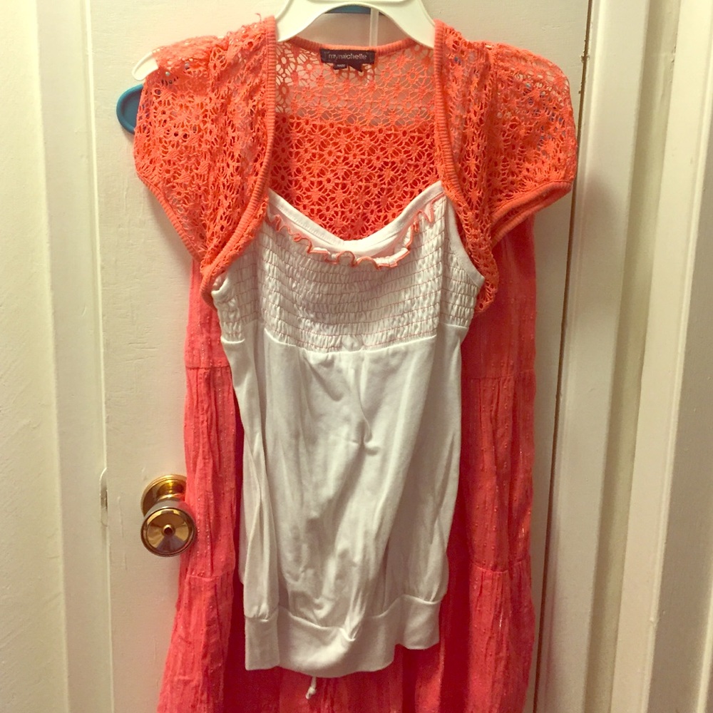 Coral skirt and tank set