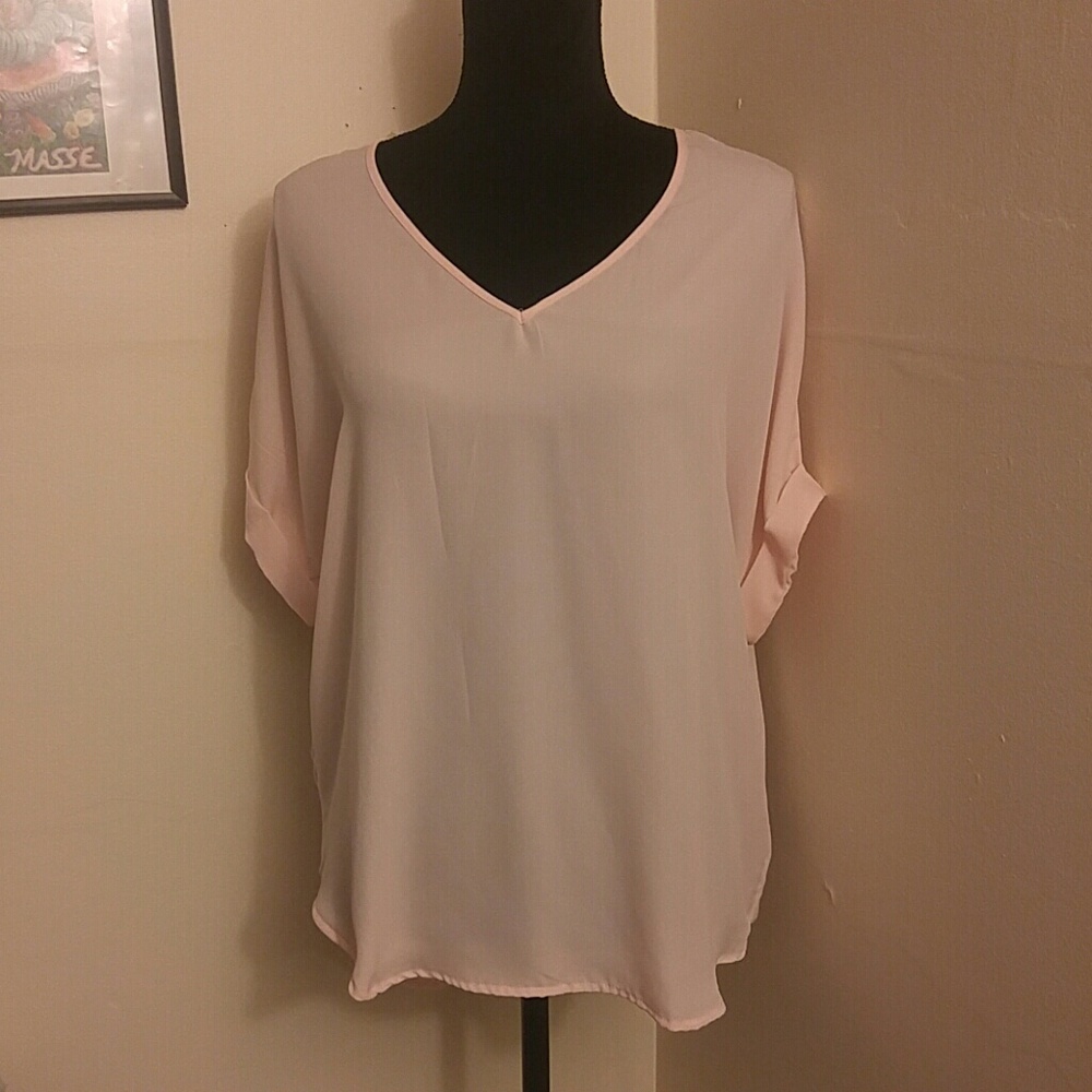 Alya Light Pink High Low Shirt