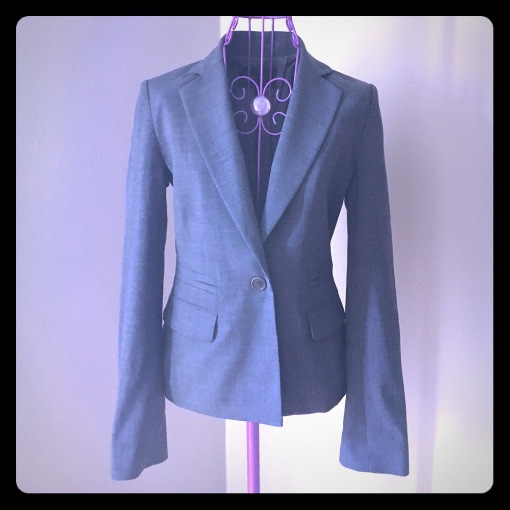 LAST CALL 9/11/22 - BCBG Grey Fitted Blazer One Button Slimming