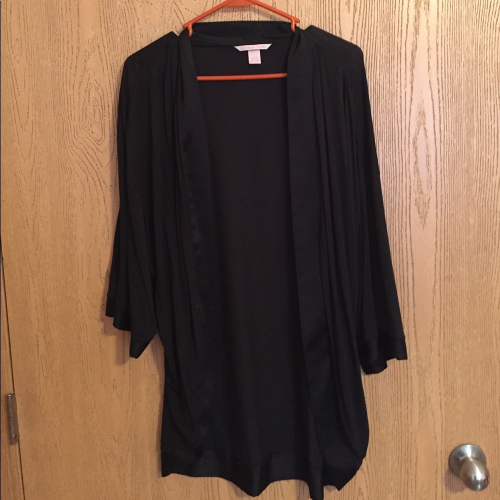 3/4th Sleeve Black Kimono