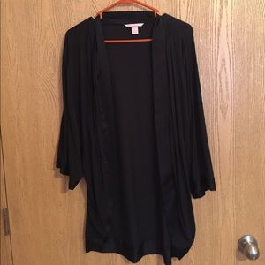 3/4th Sleeve Black Kimono