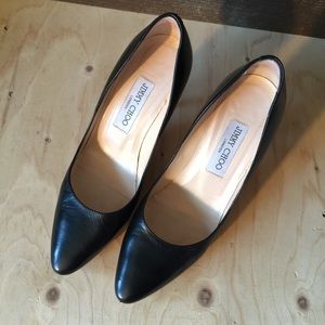 Jimmy Choo Black Leather Pumps Stilettos