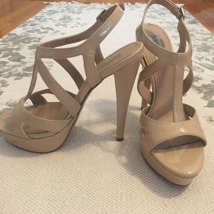 Nude strappy Steve Madden stiletto, size 7