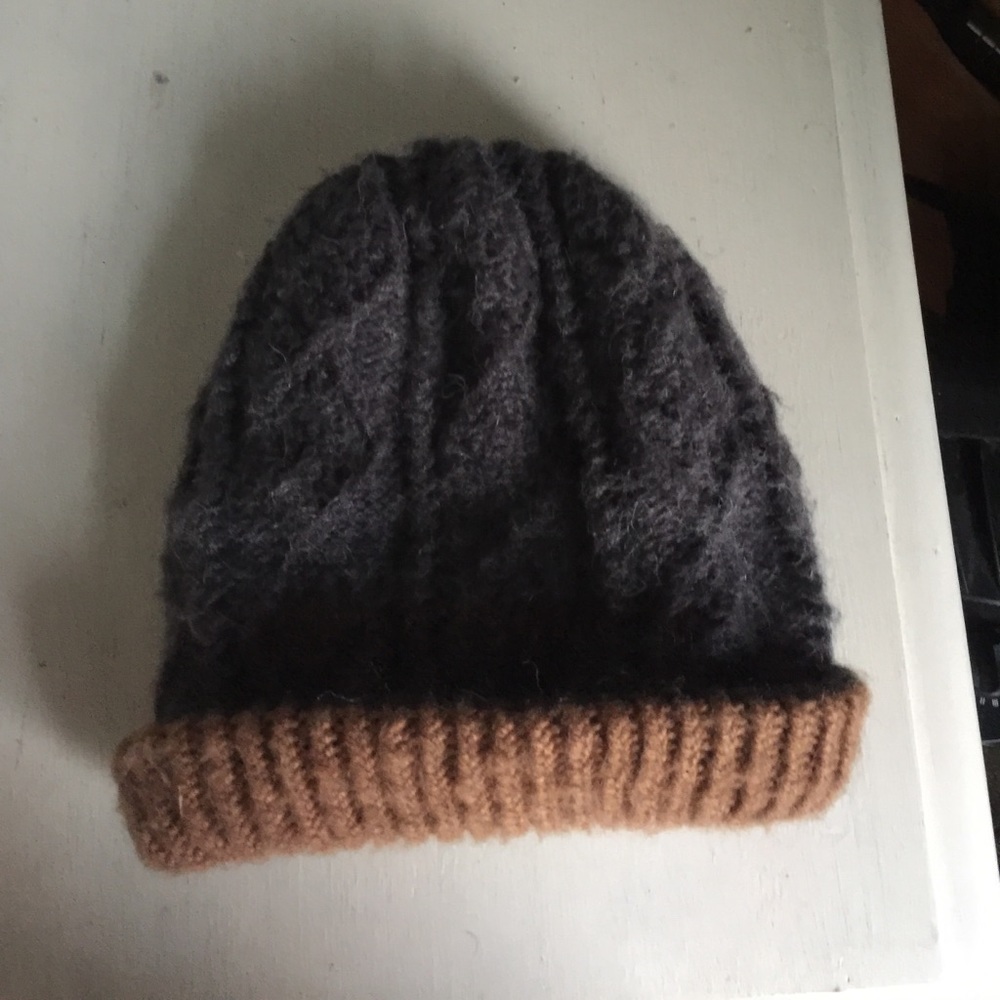 Grey and Brown Beanie