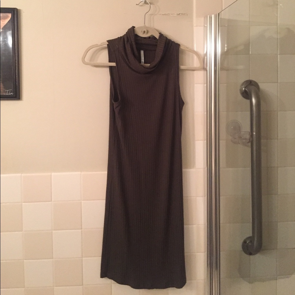 Olive green midi sweater dress by lani California