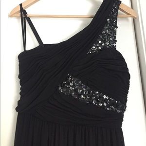 Asymmetrical Black Gown