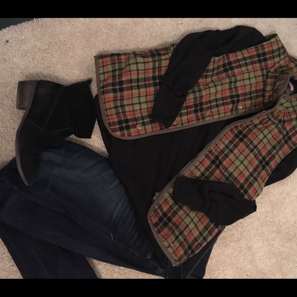 Green plaid vest