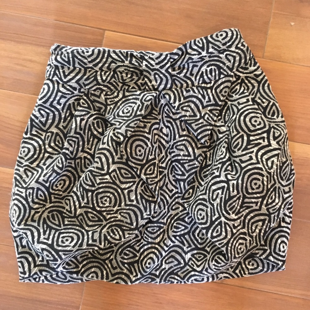 Anthropologie Navy and Cream Mini Skirt