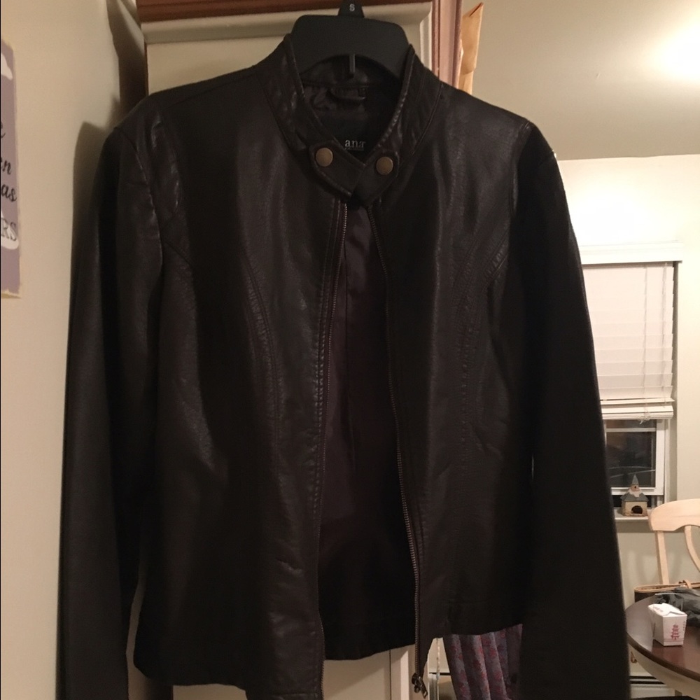 Brown leather jacket