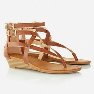 Express Strappy Buckle Wedge Sandals