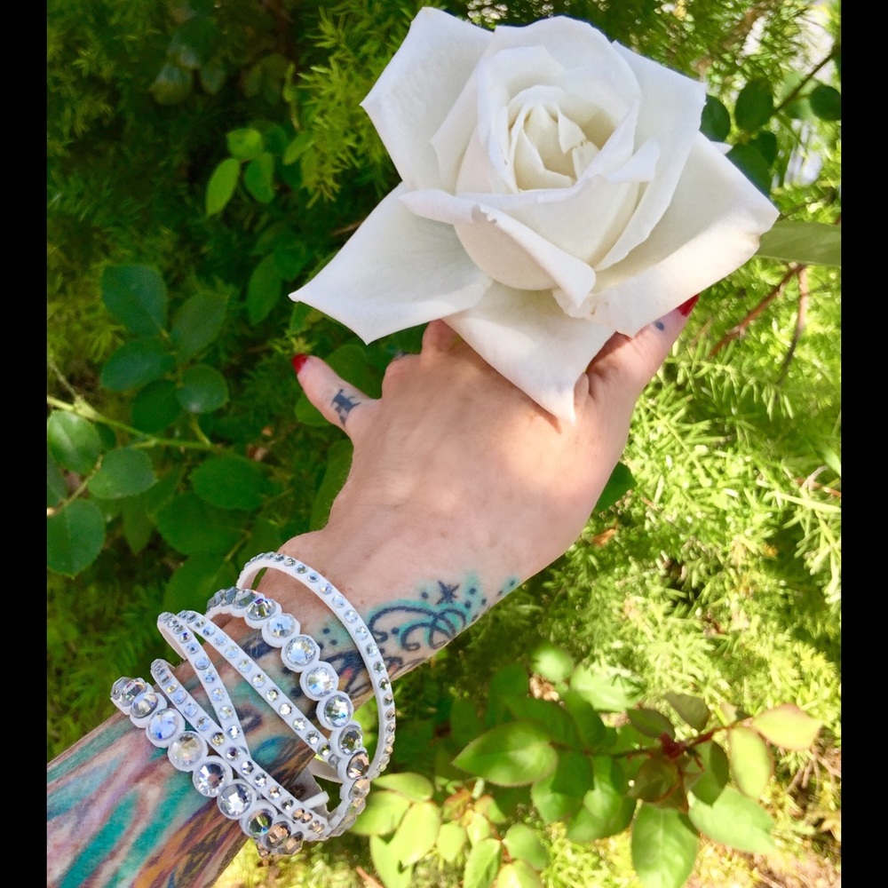 MARK DOWN ! white crystal wrap bracelet!!