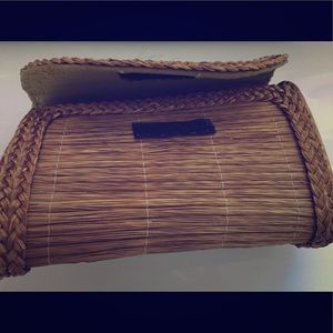 Artisan golden straw clutch 👛