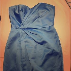 Strapless Satin Dress with Pleating
