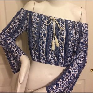 Off the shoulder boho crop top