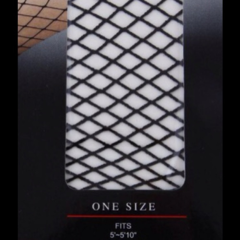 Black Medium Net Fishnet Stockings - Picture 3 of 4