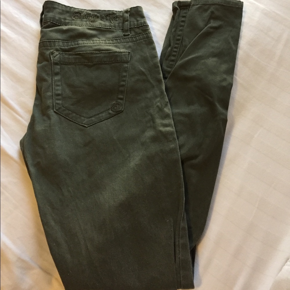 Army green skinny jeans!