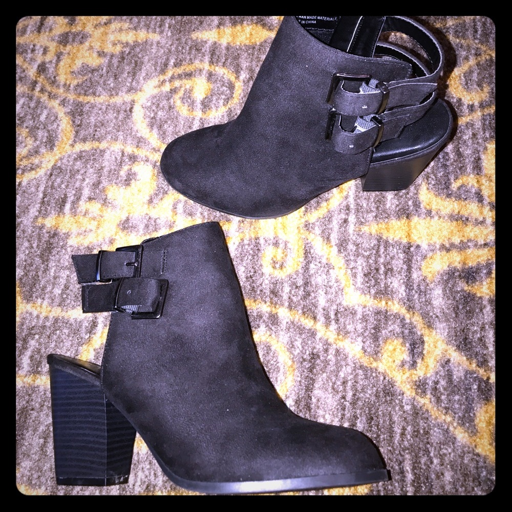 Strappy Black Booties