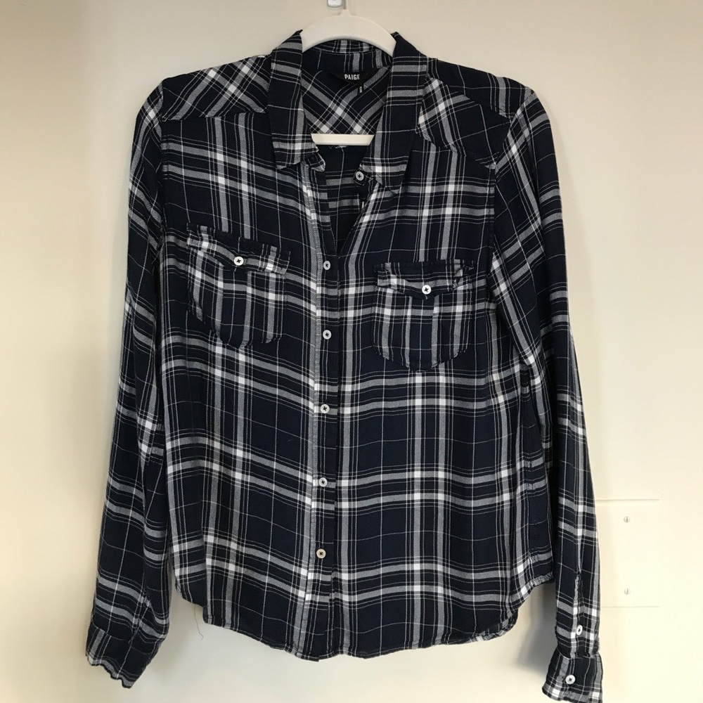 Paige Plaid shirt, Rayon.  NWOT.  Med.