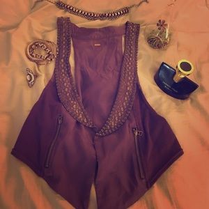 Free People Purple Bedazzled Vest