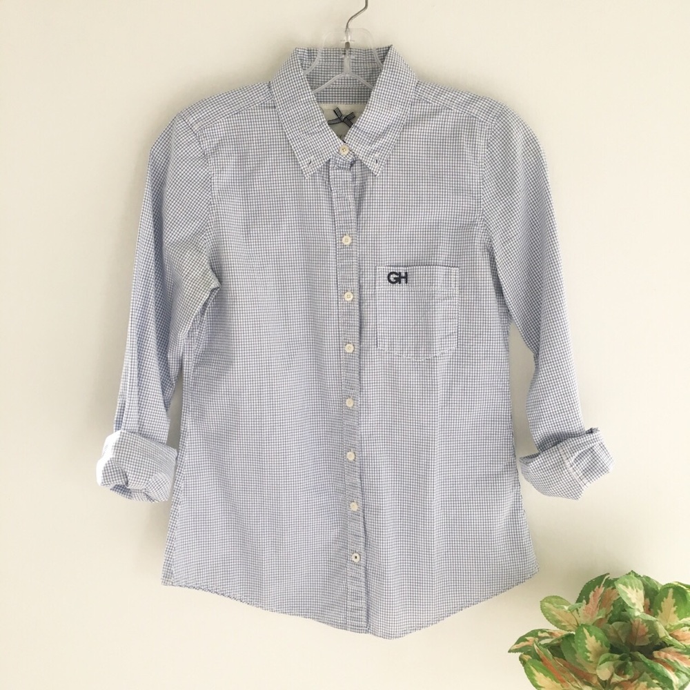 Gilly Hicks✨Blue+White Plaid Shirt✨