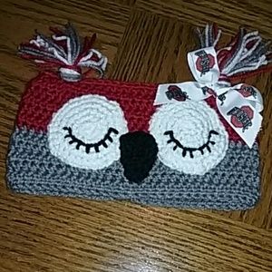 Ohio State crocheted owl headband