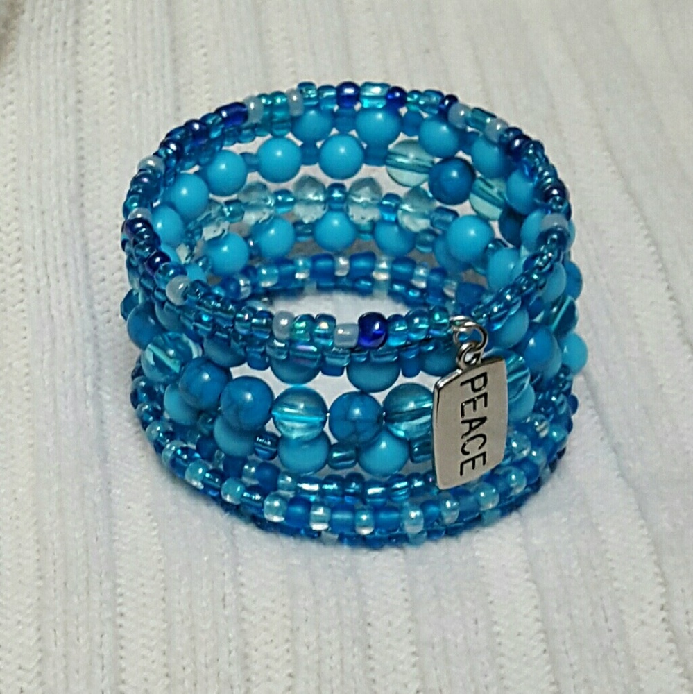 Memory wire bracelet _ Blue - Picture 2 of 2