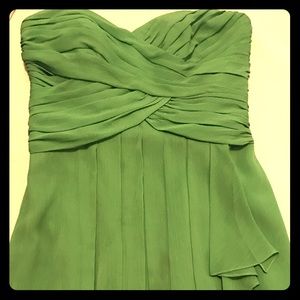 Short Crinkle Chiffon Dress with Front Cascade