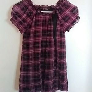 Girls plaid top with bow