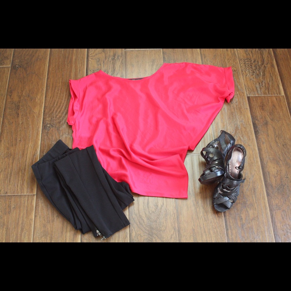 BCBG Silk Asymmetrical Blouse