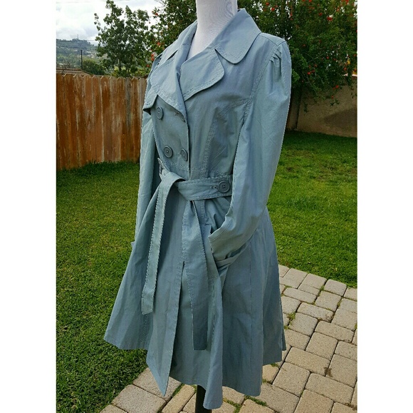 Chadwicks Jackets & Blazers - Chadwick's Soft Blue Trench Coat 6