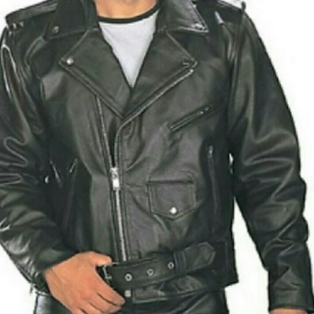Leather biker jacket
