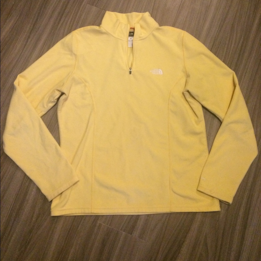 Women's pale yellow fleece quarter zip