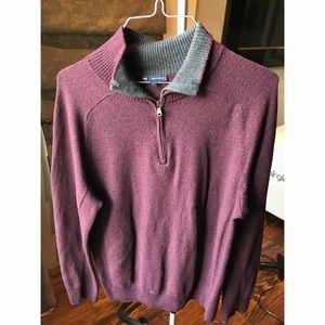 Quarter-zip sweater.