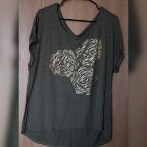 Forest green, rose design