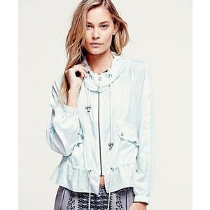 Free People mint green parachute jacket