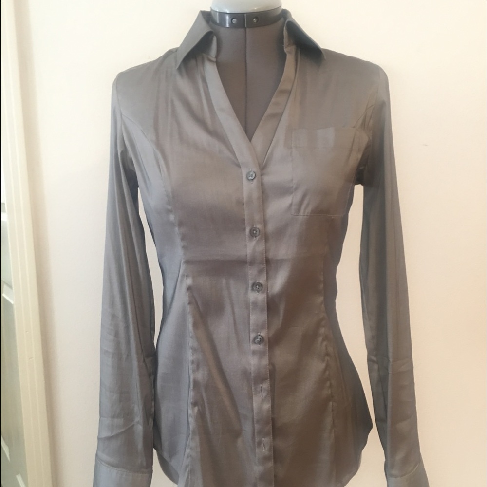 Express satin grey shirt