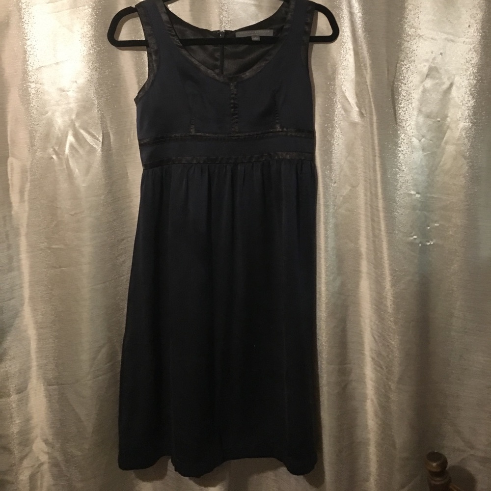 Navy and black silk dress