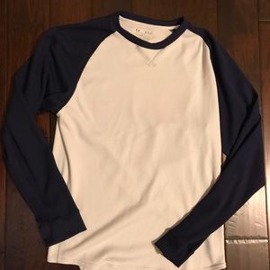 Under Armour Long Sleeve Waffle Crew/ Navy&White