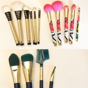 sonia kashuk brush set plus gold makeup cup holder