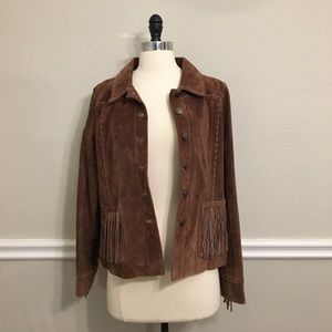 Boho Chic Fringe Leather Jacket Hippie Coachella🌼