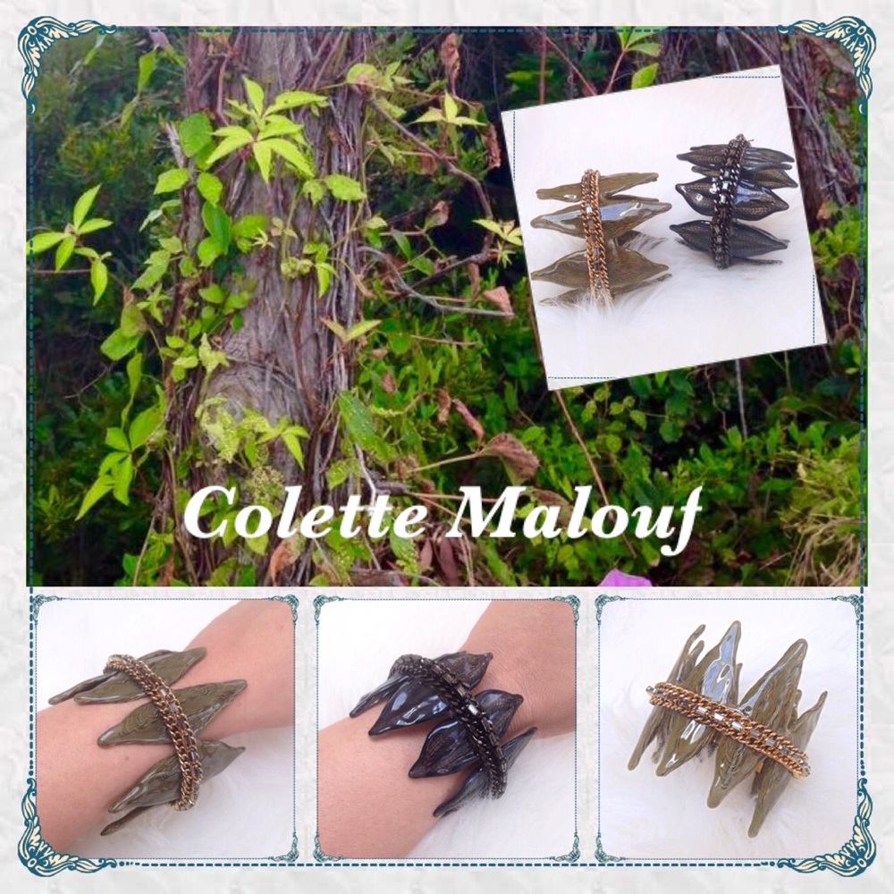 🌿✨Colette Malouf Designer 3" Mesh & Chain Cuff