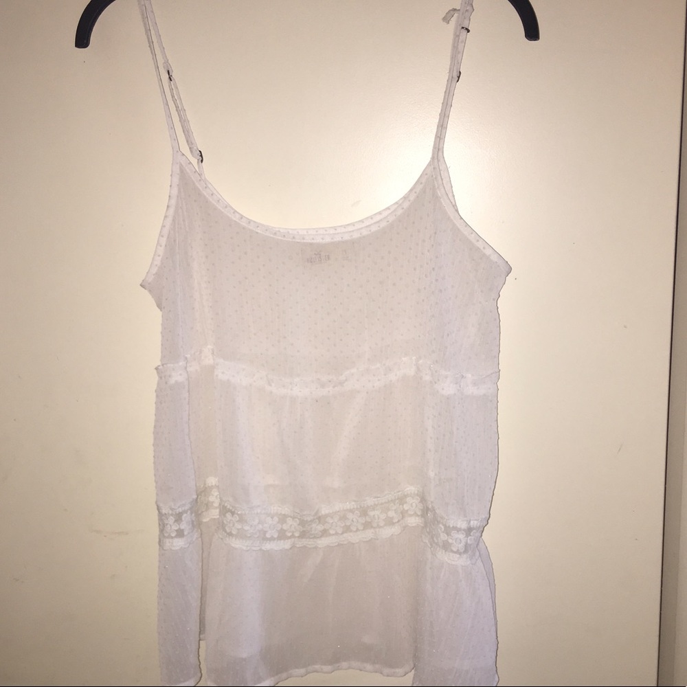 Hollister sheer white top