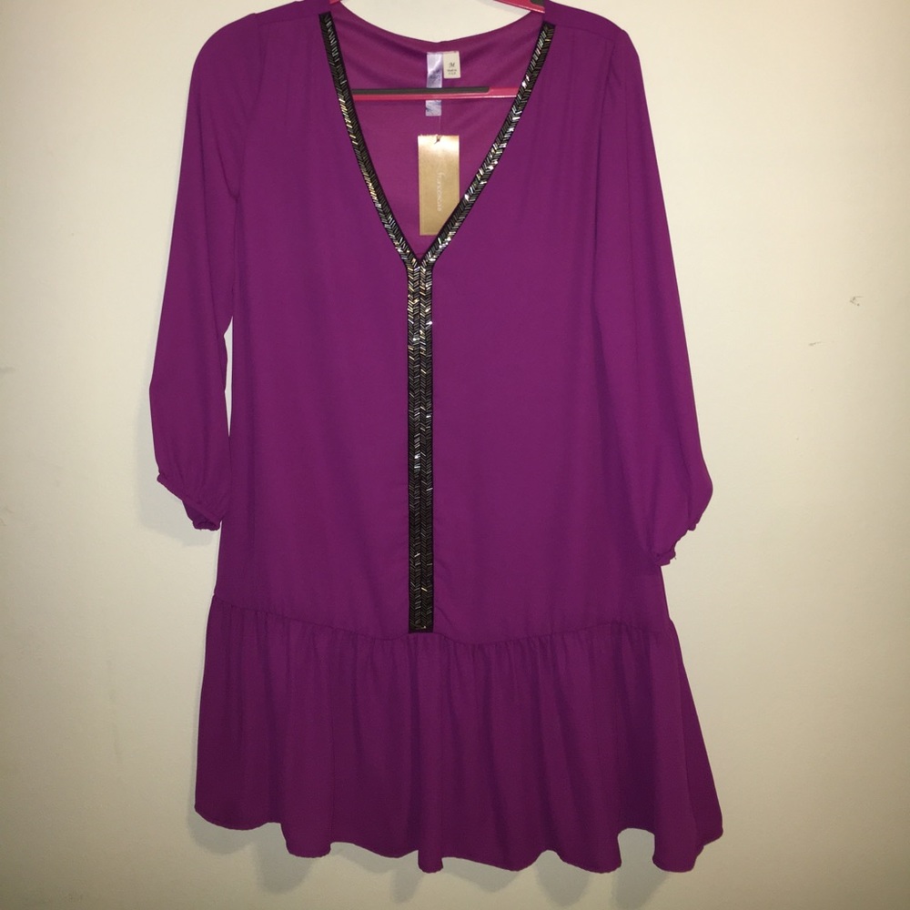 Purple Drop Waist Dress