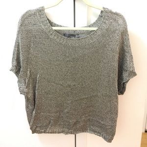 Vince metallic knitted off the shoulder sweater