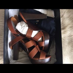 Ralph Lauren rarely worn 4" heeled sandals.