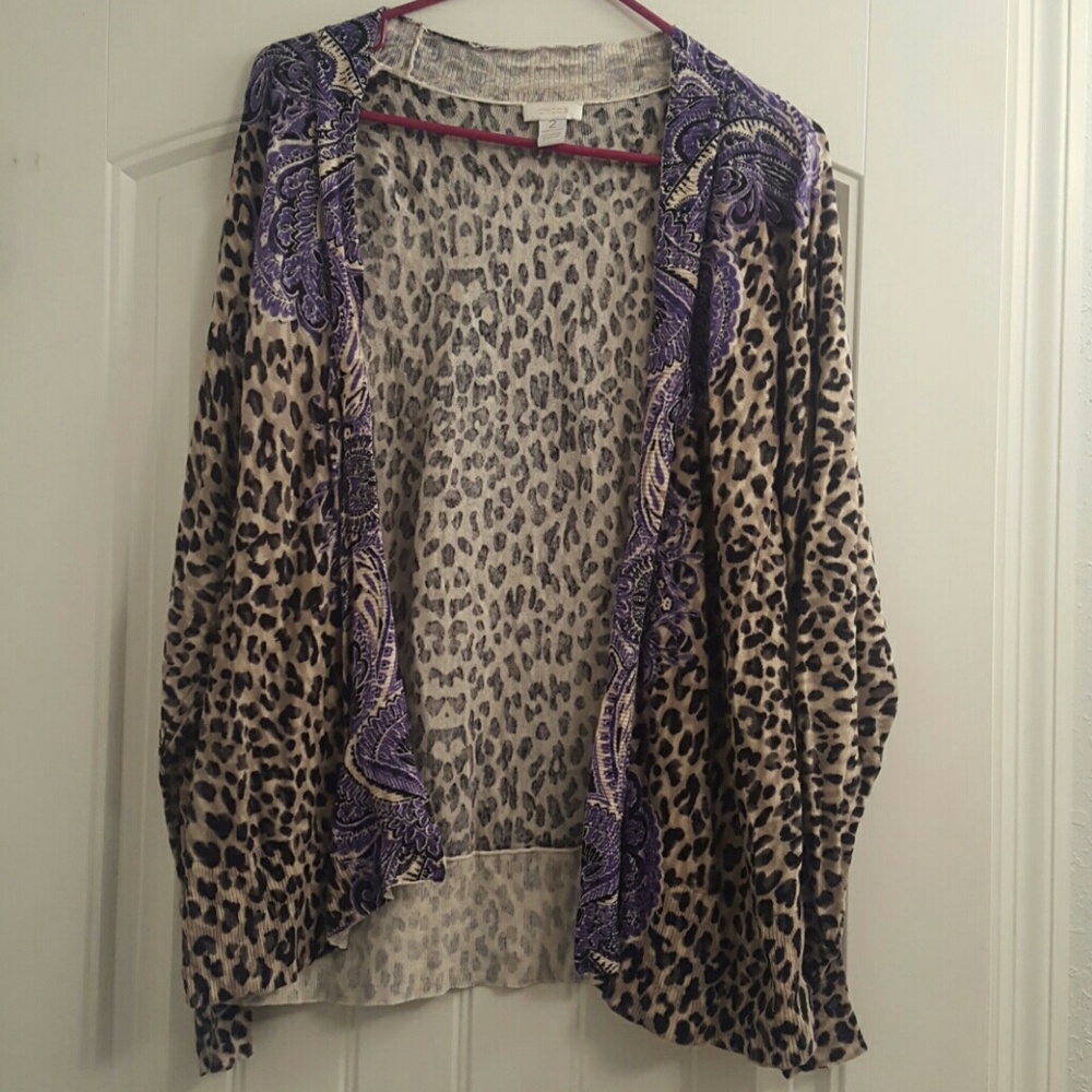 Chico's Leopard print cardigan