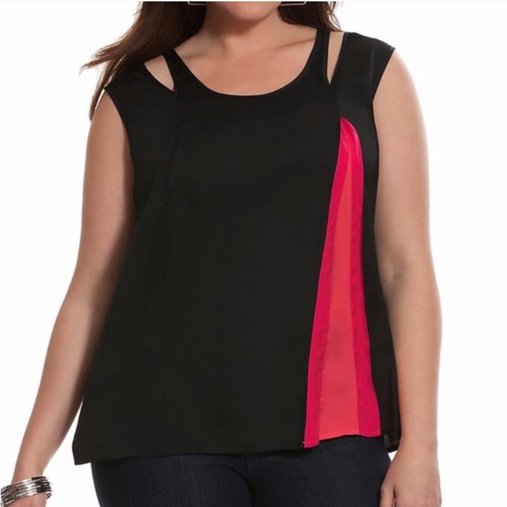 NWT Lane Bryant 6th & Ln Cut-Out Color Block Tank