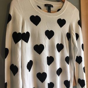 Black and White INC Heart Sweater