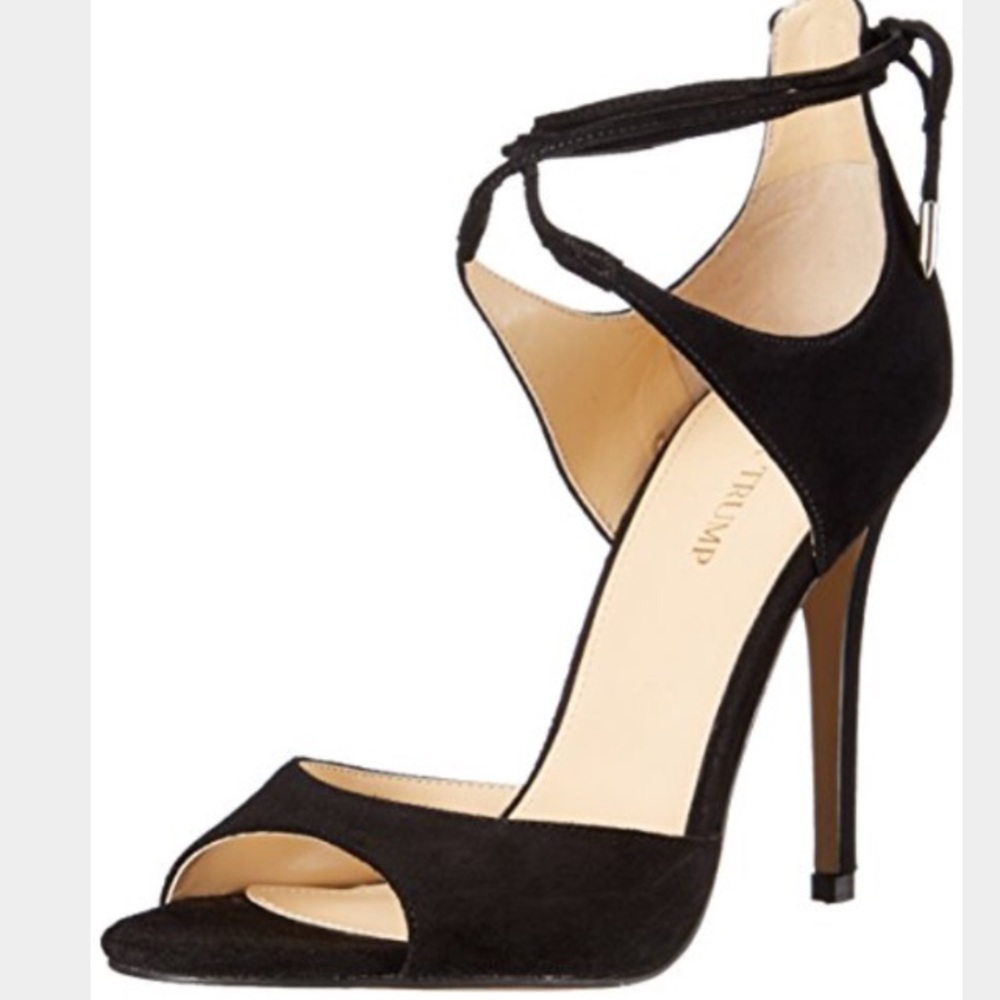 Ivanka trump black lace up heels